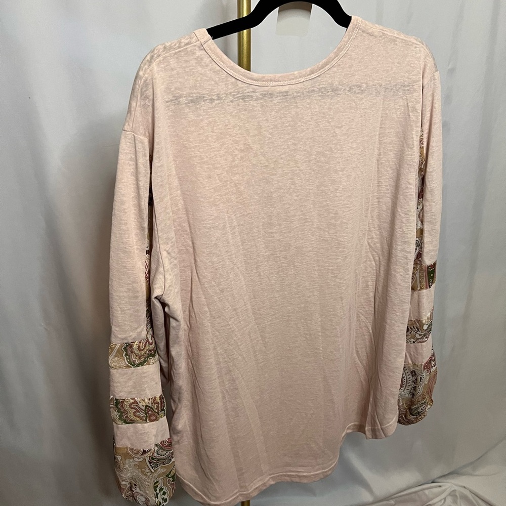 Easel blouse pink with multicolor sleeves oversized (B3) - Picture 4 of 4